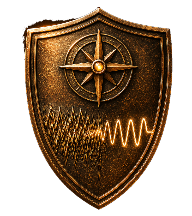 Symbole L'Anti-Collection — bouclier boussole signal